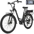 ANCHEER Electric Bike for Adults, 48V 499Wh Ebike, 26' City Commuter Bike with 48V Removable Battery, Up to 55 Miles, 3H Fast Charge, 7-Speed, Step-Thru Cruiser Bike for Women Men, UL2849 Compliant