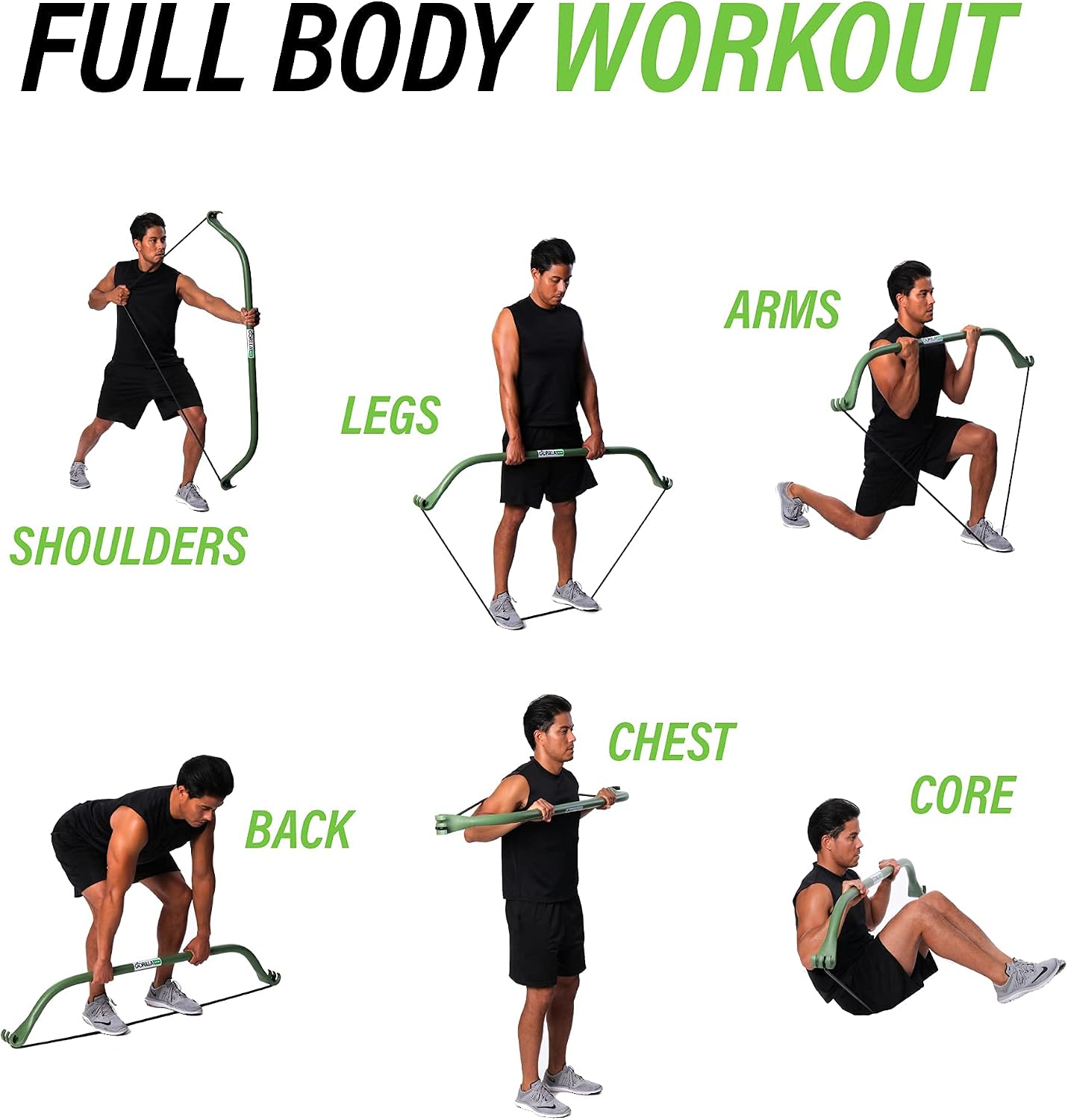Gorilla Bow Travel All-in-ONE Strength Training Equipment, Portable Home Gym System, 100 Plus Quality Workouts for Travel, Home Gym & Outdoor Includes Workout Guide and Videos