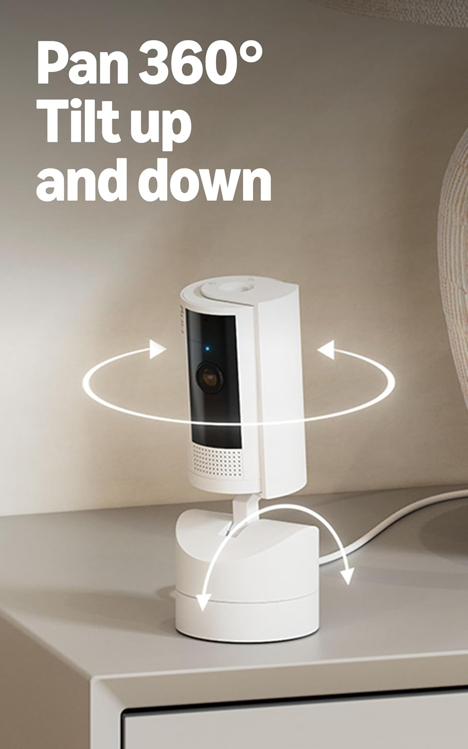 Ring Pan-Tilt Indoor Cam, Black with Ring Spotlight Cam Plus Plug-In, Black