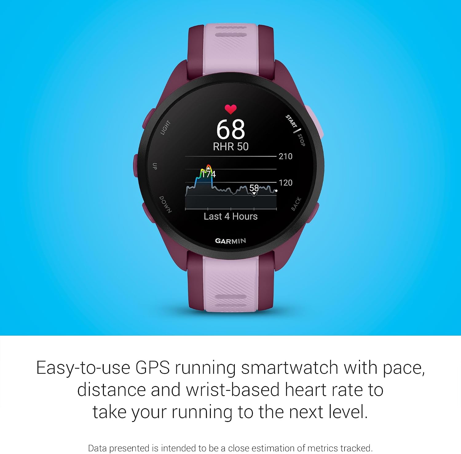 Garmin Forerunner 165 Music, Running Smartwatch, Colorful AMOLED Display, Training Metrics and Recovery Insights, Music on Your Wrist, Berry