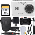 Kodak PIXPRO FZ45 Digital Camera (White) + 32GB Memory Card + Point and Shoot Camera Case + Extendable Monopod + Lens Cleaning Pen + LCD Screen Protectors + Table Top Tripod – Ultimate Bundle