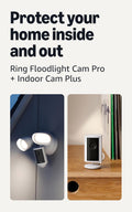 Ring Floodlight Cam Pro (Newest Model), White with Indoor Cam Plus (Newest Model), White