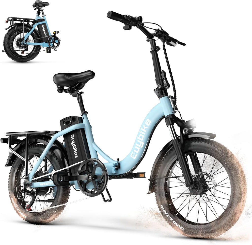 Folding Electric Bike for Adults and Seniors, 1000W Motor 48V 20AH Battery 30MPH 80 Miles, 20' Fat Tire All Terrain Ebike, 7-Speed Commuter E Bike, Step-Thru Electric Bicycle for Women and Teens