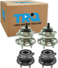 TRQ Front and Rear Wheel Bearing and Hub Assembly Set 4 Piece Compatible with 2010-2015 Toyota Prius 2012-2015 Prius Plug-in