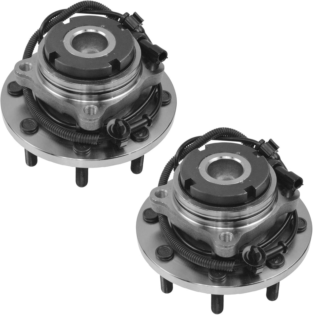 TRQ Front Left and Right Wheel Bearing and Hub Assembly Set 2 Piece Compatible with 1999-2004 Ford F-250 Super Duty Rear Wheel Drive Mono Beam Axle 1999-2004 F-350 Super Duty