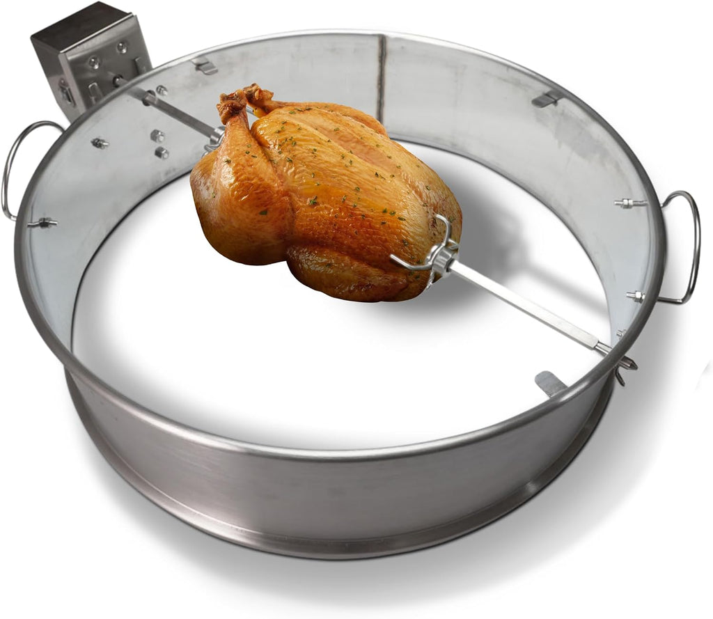 Slow 'N Sear® Rotisserie Kit for 22' SnS Grills Kettle Grills, Stainless Steel Accessory Perfect for Even Cooking and Grilling
