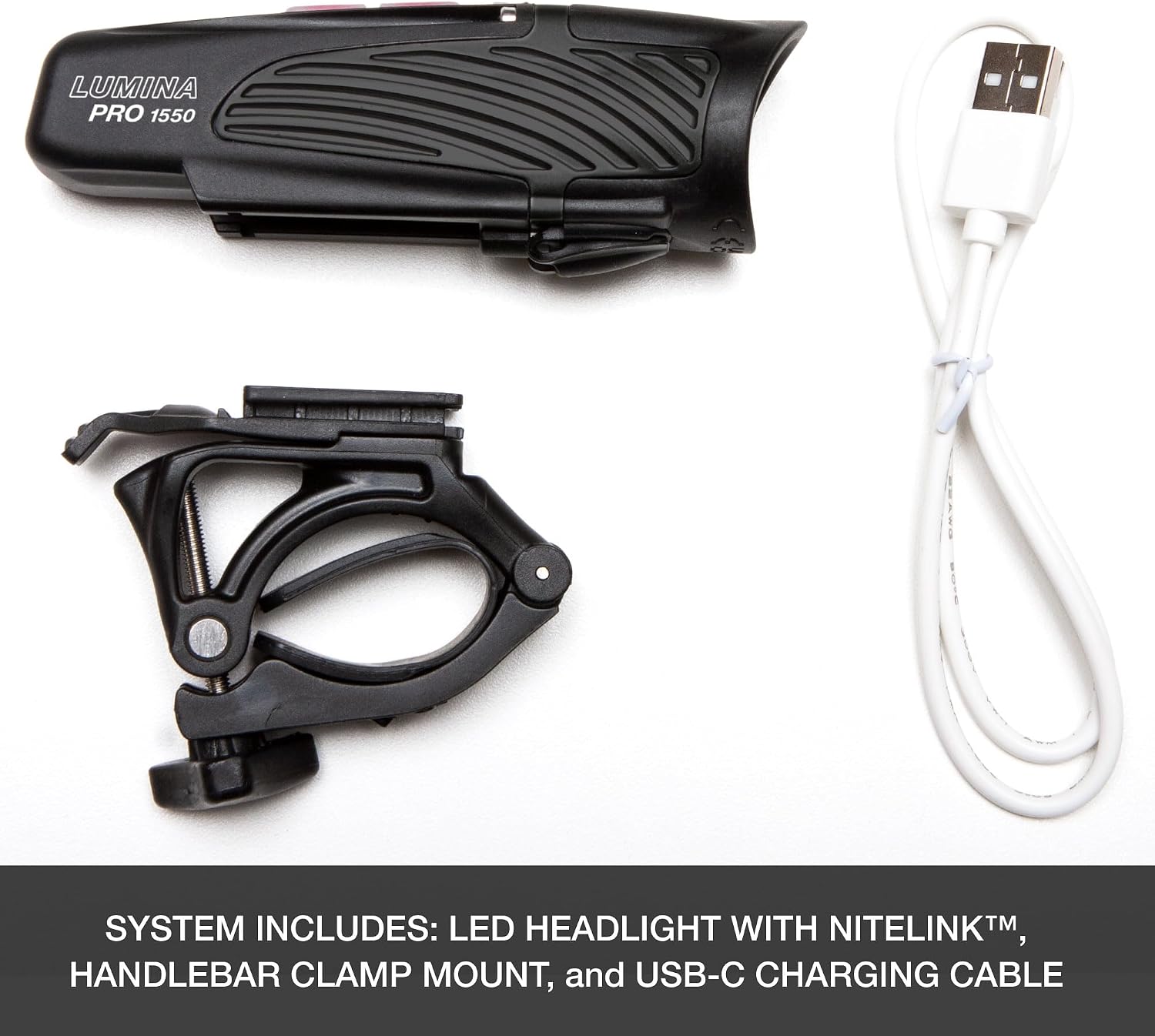 NiteRider Lumina Pro 1550 NiteLink USB-C Rechargeable Bike Light Powerful 8 Modes Fuel Gauge IP64 Waterproof Bicycle Headlight LED Front Light Easy to Install Cycling Safety MTB Road Commuter EBike