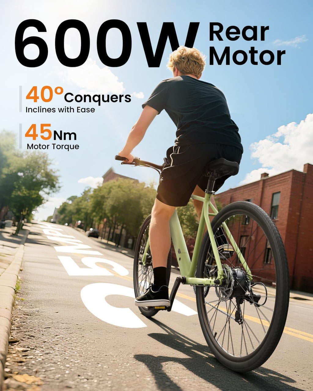 PUCKIPUPPY Electric Bike for Adults, 42lb Air-Light Aluminum Ebike with Torque Sensor, 28' Electric Bicycle with 360Wh Energy Battery, 600W 25MPH Peak E Bike, 7 Speed, 45Nm, Leather seat