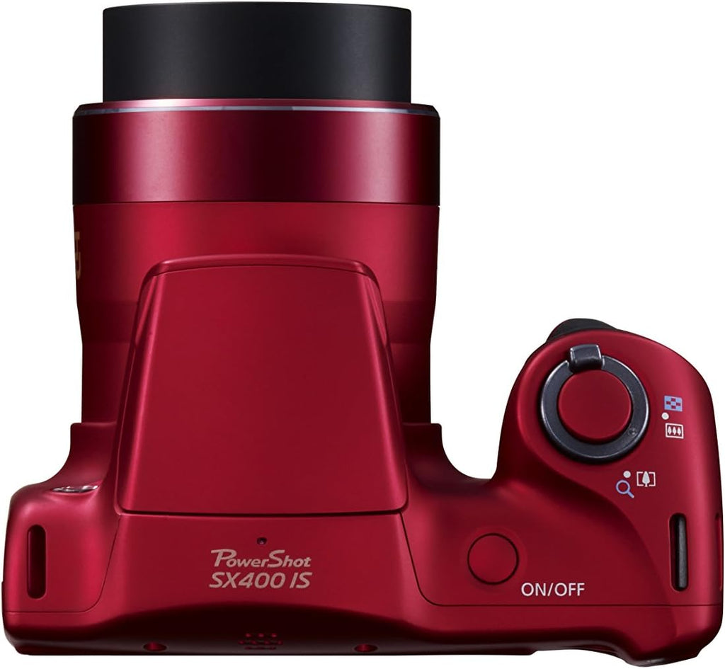 Canon Powershot SX400 is 16.0 MP Digital Camera with 30x Optical Zoom and 720p HD Video (Red)