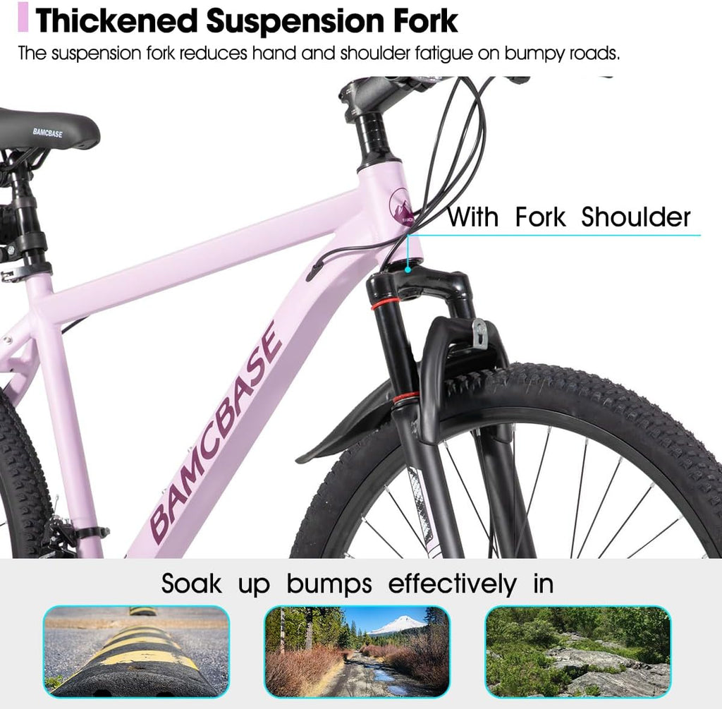 HILAND 26 27.5 Inch Mountain Bike, Mens and Womens Aluminum Frame MTB with 21 Speeds, Dis Brake, Hardtail Bicycle for Adults