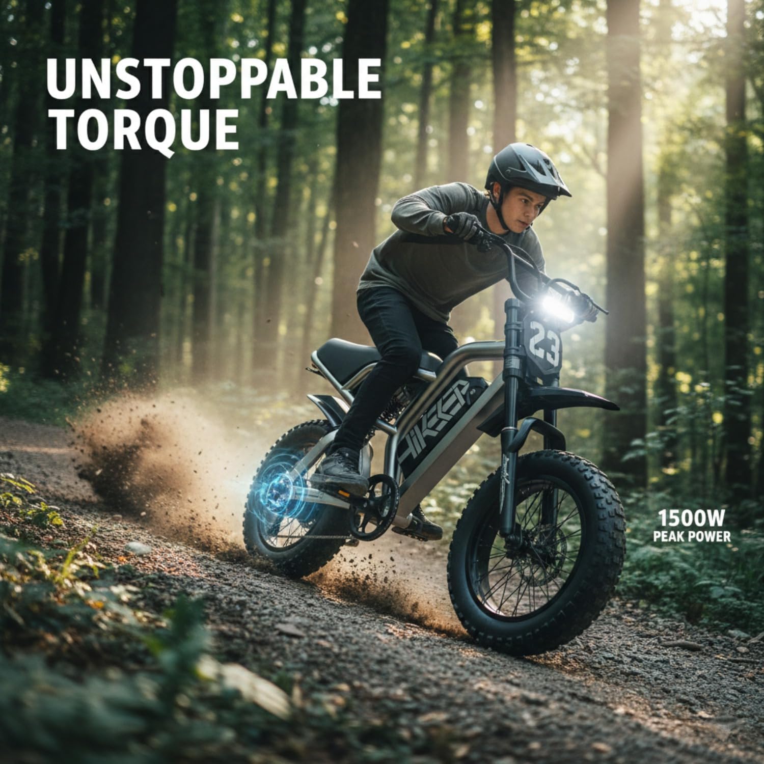 Electric Bike for Adults, 1500W-3000W Peak Fat Tire Ebike, All-Terrain Electric Dirt Bike with Dual Suspension, High Speed Off-Road Electric Bicycle, UL 2849 Certified, Removable Battery