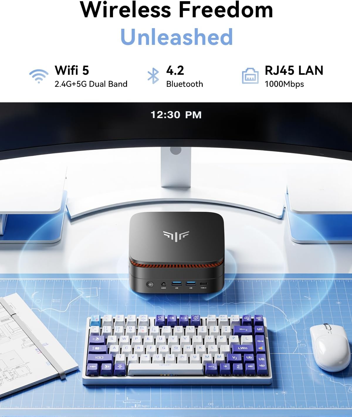 KAMRUI Mini PC, P1 Win 11 pro AMD Ryzen 4300U (Beat 3500U/3200U/N150/i3 10110U, Up to 3.7 GHz) Mini Computer, 16GB DDR4 RAM 512GB M.2 SSD, Small Pc Dual 4K/HTPC/Ethernet/WiFi/BT Business/Office/Home