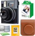 FujiFilm Instax Mini 41 Instant Camera Bundle with Fuji Instax-Instant-mini Film Value Pack (20 Sheets) + Photo Album – 64 Pockets + Protective Case Brown