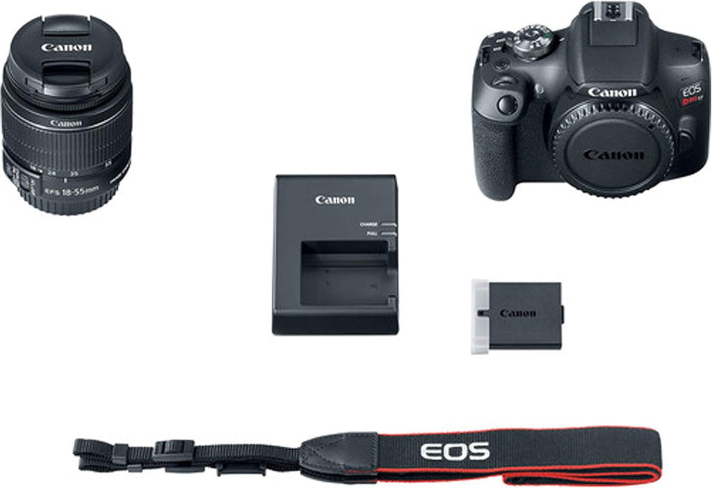 Canon EOS Rebel T7 DSLR Camera w/ 18-55mm F/3.5-5.6 is II Zoom Lens + Macro + Telephoto + More (18pc Bundle) (Renewed)