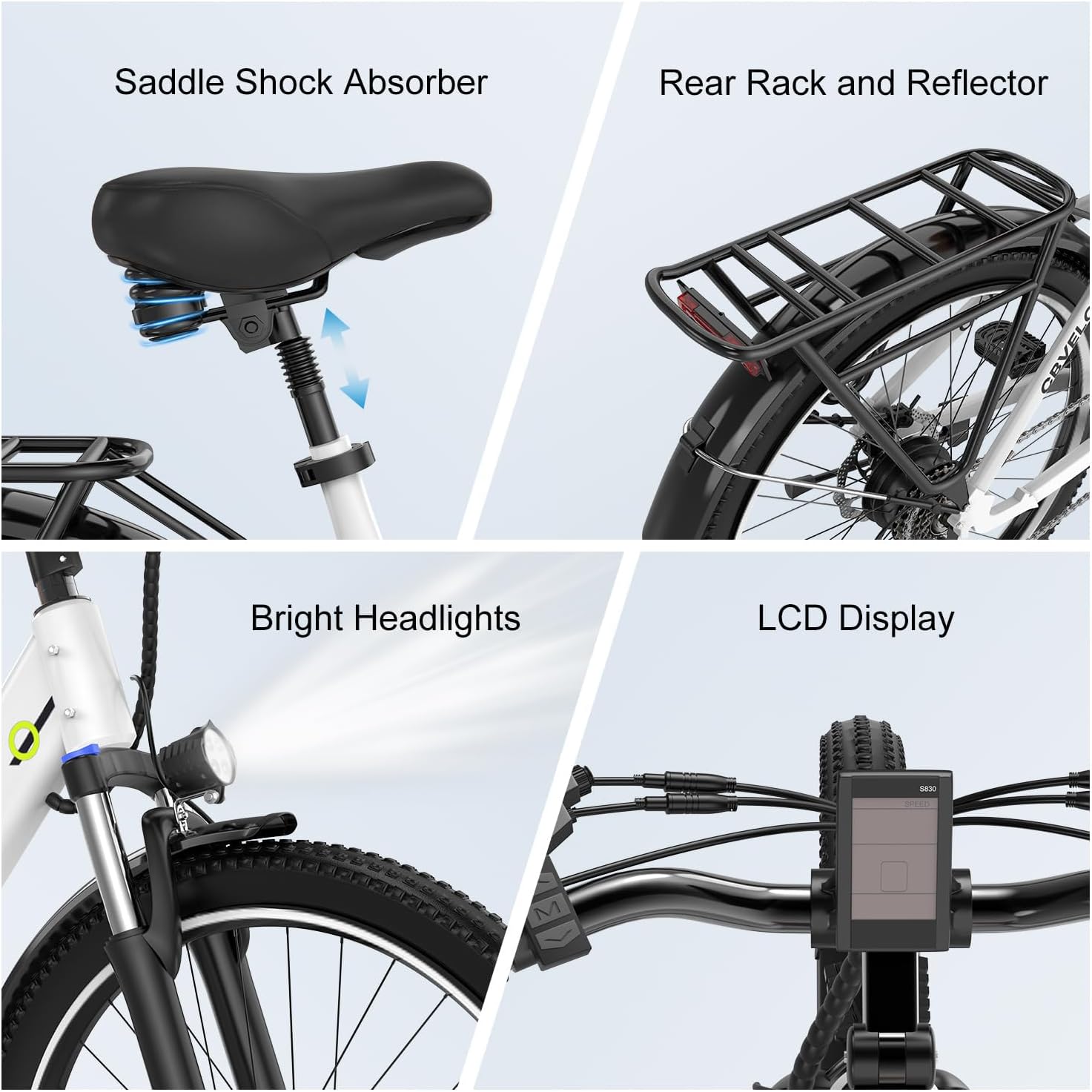 Cybervelo 750W Peak Electric Bike for Adults,up 80 Miles Removable Battery Ebike, 26' Electric E Bike with 7-Speed,Adult Electric Bicycles for Commute Beach Snow Womens/Man All Terrain