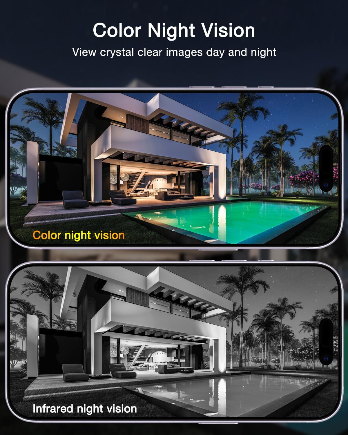 ANRAN 2 Pack Dual-Lens Solar Security Camera Wireless Outdoor - 3MP Fixed Wide-Angle + PTZ 360° View, Home Security Camera with Color Night Vision, 2-Way Talk, PIR Motion Detection, 100% Wire-Free