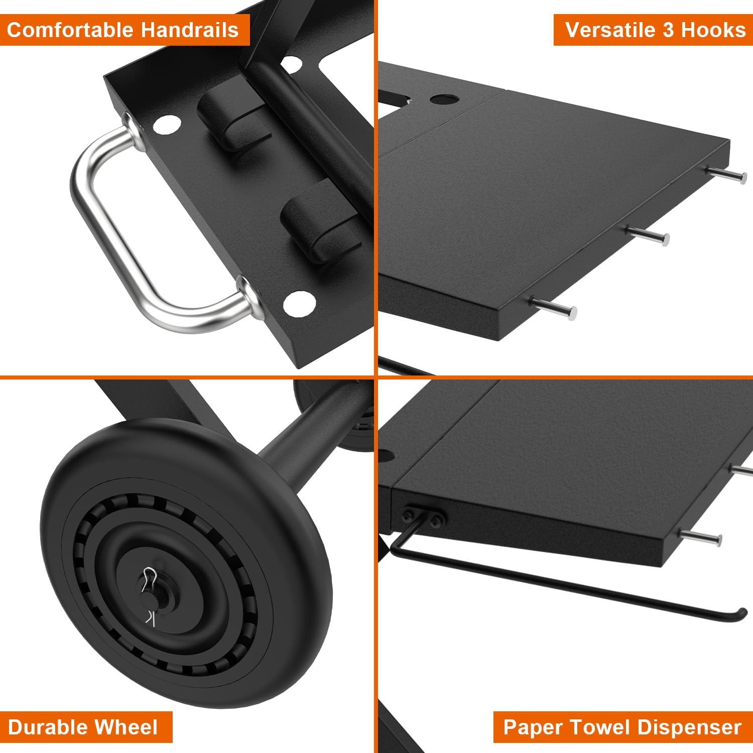 Griddle Stand for Blackstone 22 17 Inch Tabletop Grill, Heavy-Duty Foldable Griddle Table with Wheels, Griddle Trolley Dining Table Cart, Grill Replacement Part for Outdoor Camping BBQ Tailgating
