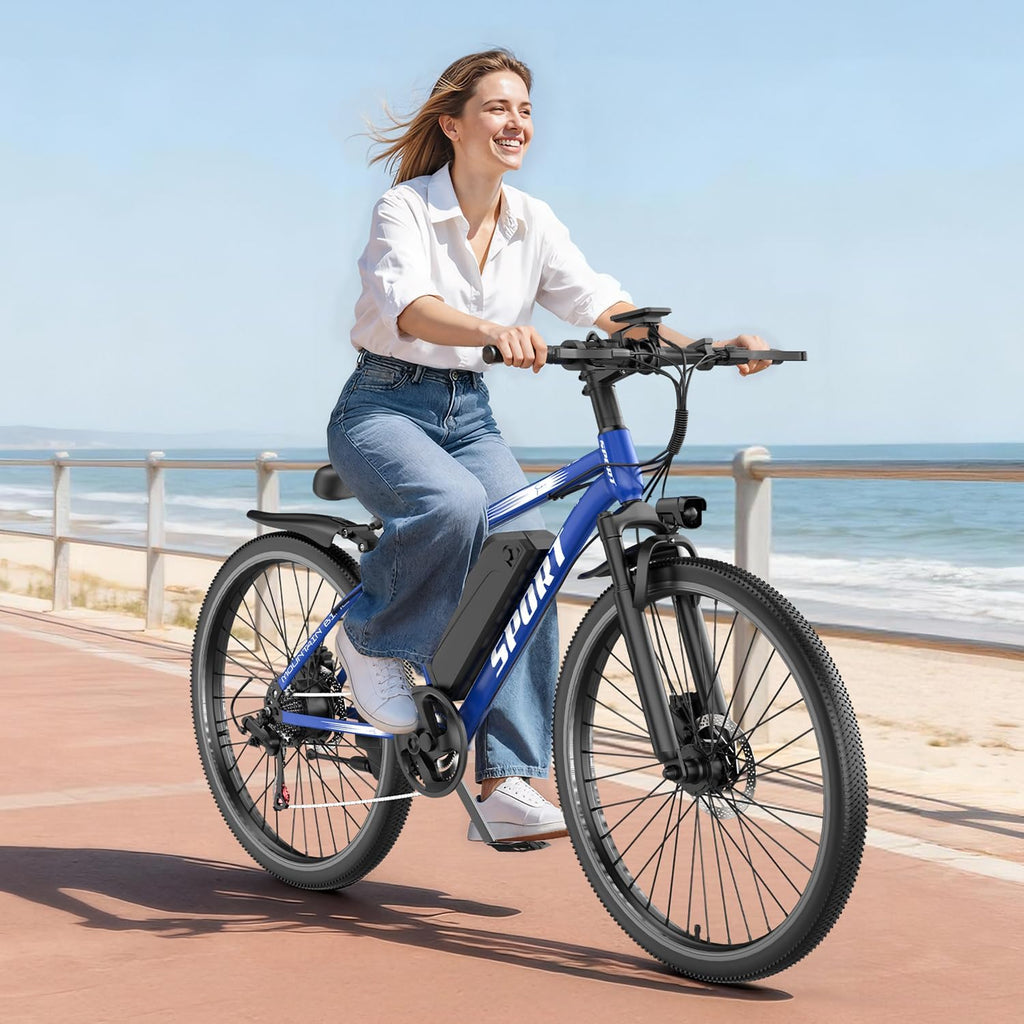 Electric Bike for Adults, 26'' 1500W Peak Ebike, Up to 65 Miles 28MPH Electric Mountain Bike with 48V 10Ah Removable Battery, Adjustable Seat,Cruise Control, Full Suspension,7-Speed UL Certified
