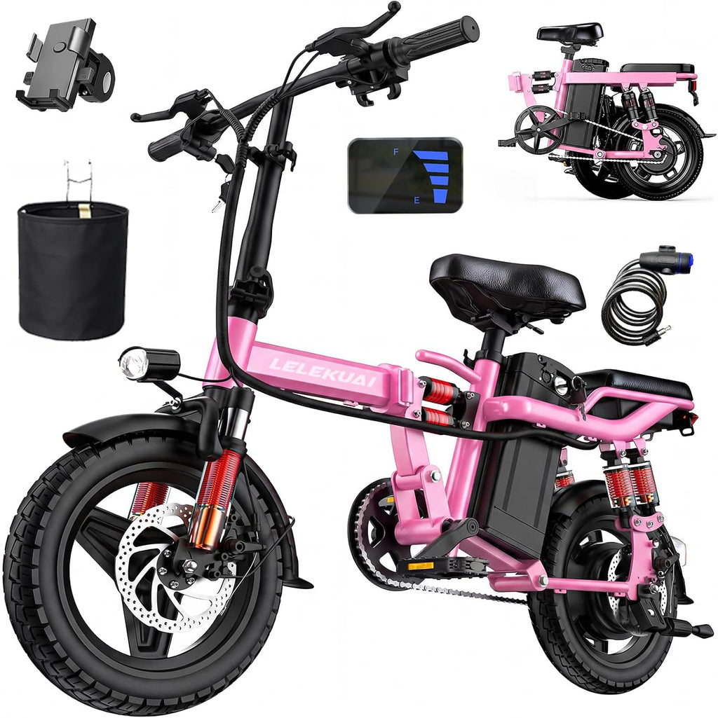 LELEKUAI Electric Bike for Adults, 1200W Peak Motor Commuter Ebike, 20-28MPH Speed, 32 Miles Range, Removable Waterproof Battery, Dual Disc Brakes Electric Bicycle, UL 2849 Certified