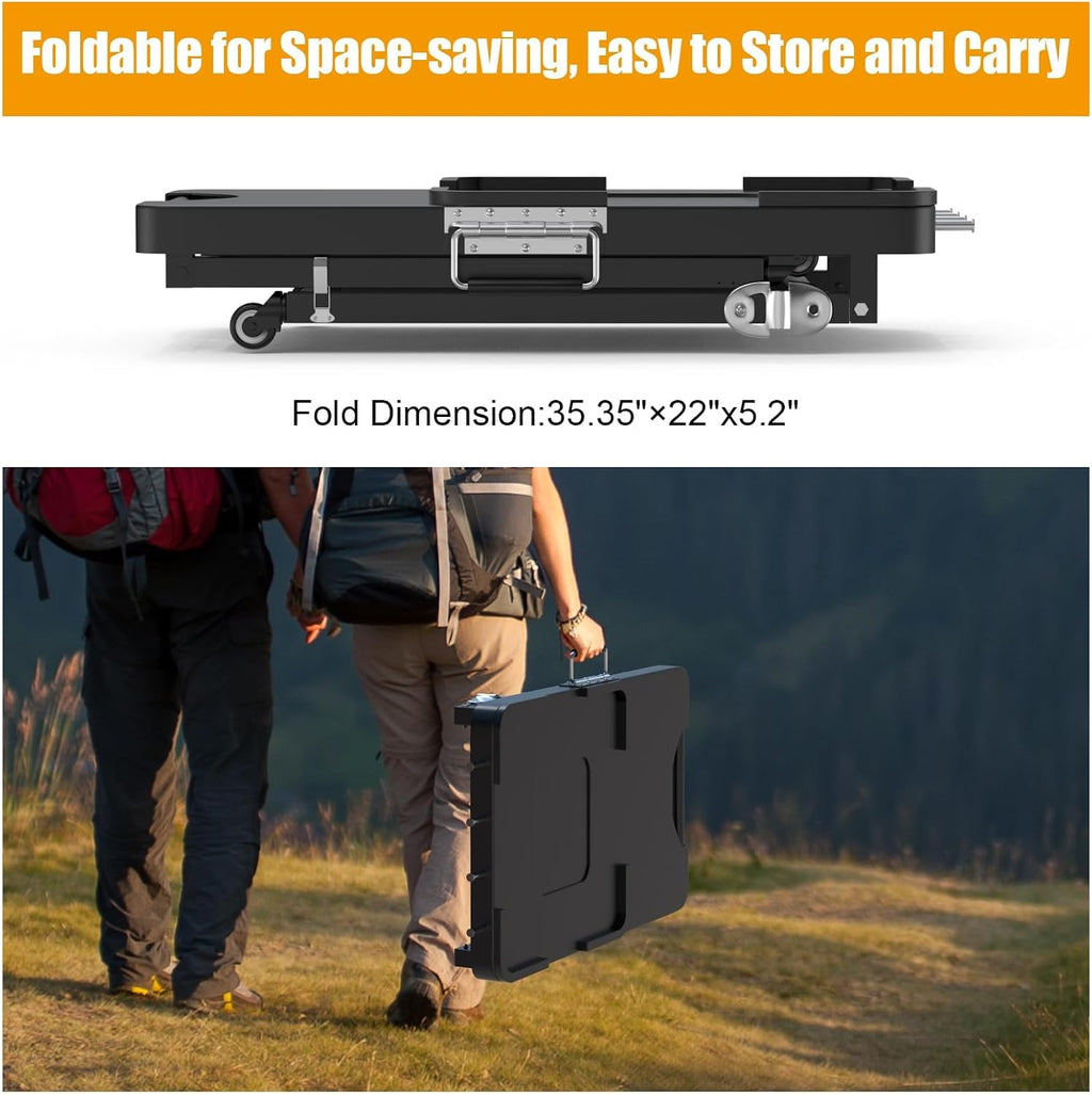 Universal Grill Stand for Ninja Woodfire Outdoor Grills,Portable Foldable Grill Cart Table for XSKUNSTAND OG700 OG800 OG900 OO101 SER Smoker Pizza Oven Accessories with 4 Wheels & Cover