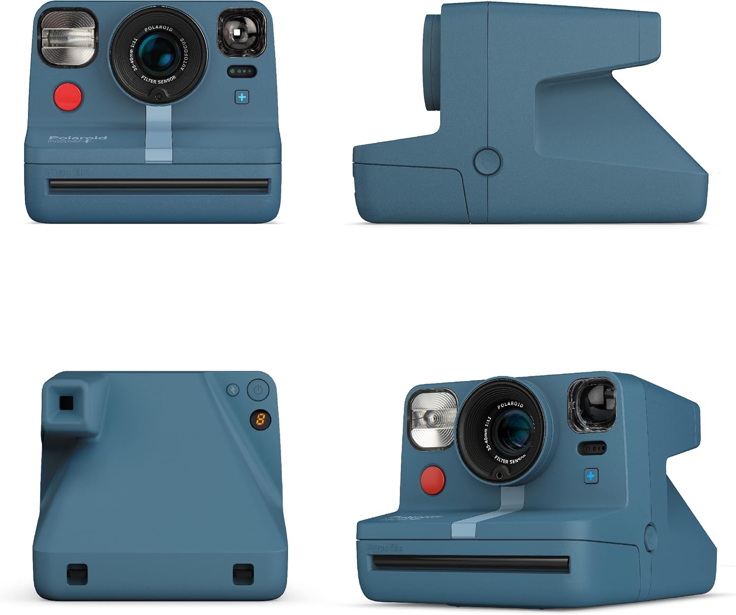 Polaroid Now+ Blue Gray (9063) - Bluetooth Connected I-Type Instant Film Camera with Bonus Lens Filter Set