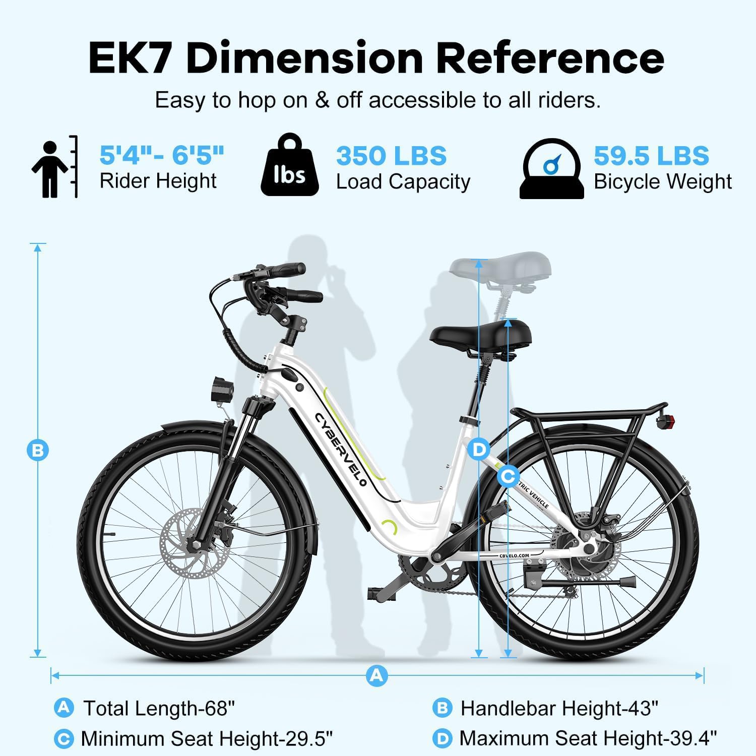 Cybervelo 750W Peak Electric Bike for Adults,up 80 Miles Removable Battery Ebike, 26' Electric E Bike with 7-Speed,Adult Electric Bicycles for Commute Beach Snow Womens/Man All Terrain