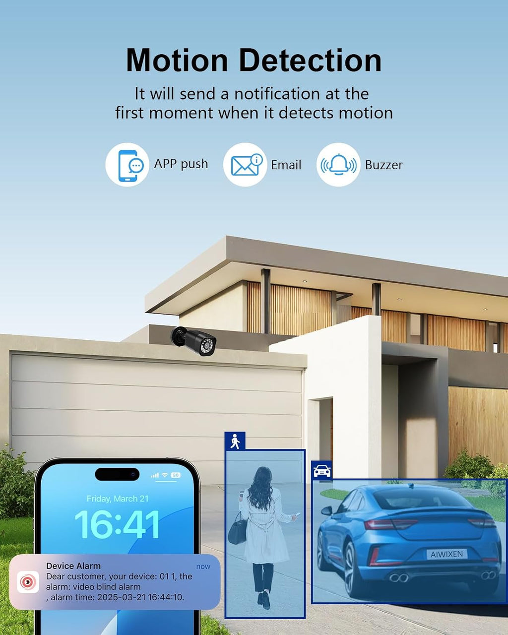 1080P Wired Security Camera System, AIWIXEN 8CH CCTV Surveillance DVR with 1TB Hard Drive, 4 x Home 5MP Wired Security Cameras Outdoor with Human Vehicle Detection, IP68 Waterproof, Remote Access