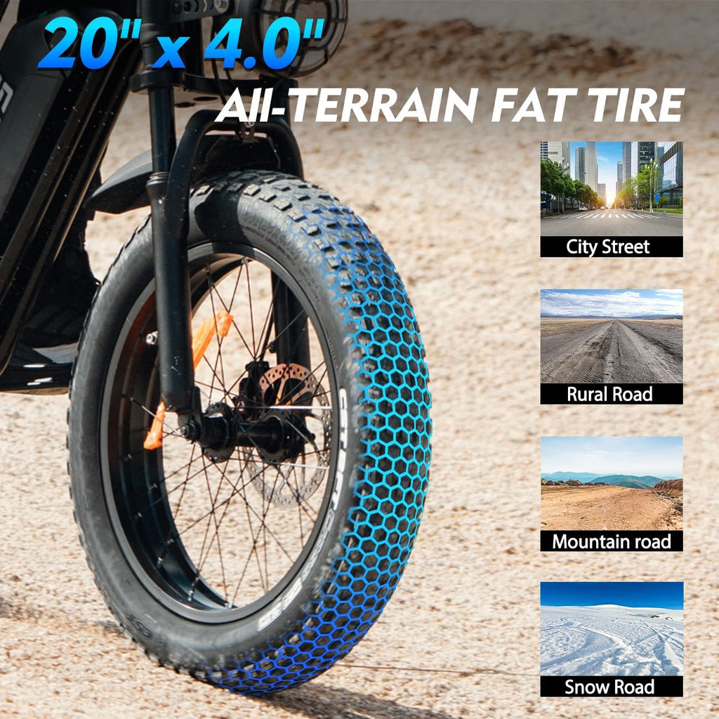 Electric Bike for Adults,1000/1500W, 30/35MPH, 48V 15.6/20AH Battery, Max 30-60 Miles Electric Dirt Bike, 20' Fat Tire Ebikes, UL2849&GCC Certified Electric Motorcycle for Mountains, Snow, Sand, Road