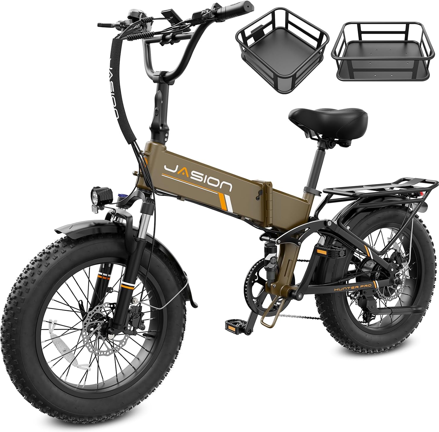 Jasion X Hunter PRO Electric Bike for Adults,1800W Peak 20''Fat Tire Foldable E Bikes,Folding Ebike Up to 80 Miles Range 30 MPH,720 WH Removable Battery,Certified by UL2849，X Hunter Upgrade