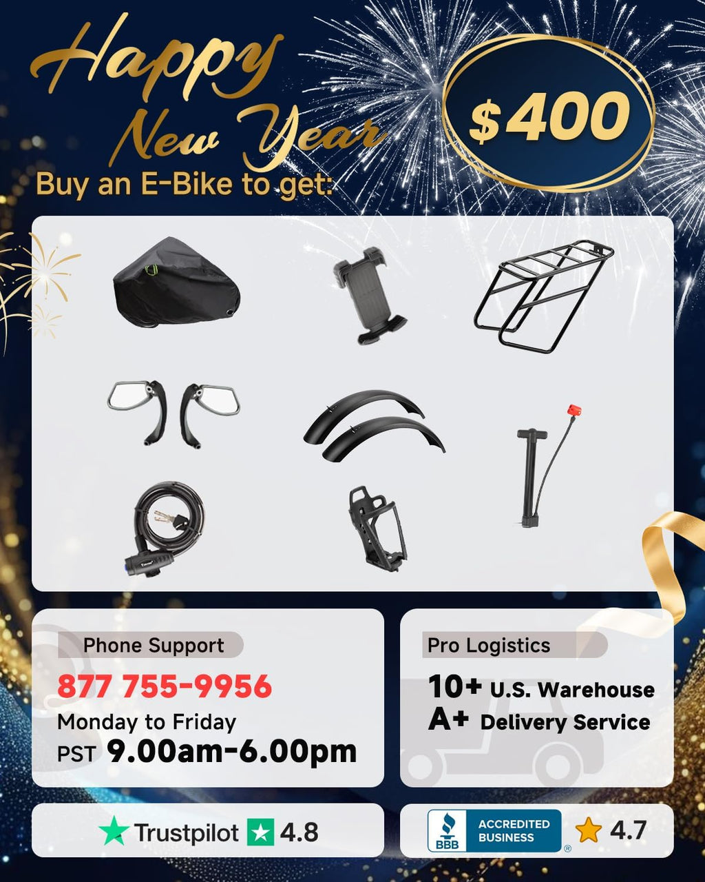 PUCKIPUPPY Electric Bike for Adults 960W, 48V 20AH Battery Adult Ebike, Full Suspension 26' Fat Tire E Bike, 28MPH 80Miles Range Mountain Electric Bicycle, 7 Speed, Hydraulic Disc Brakes