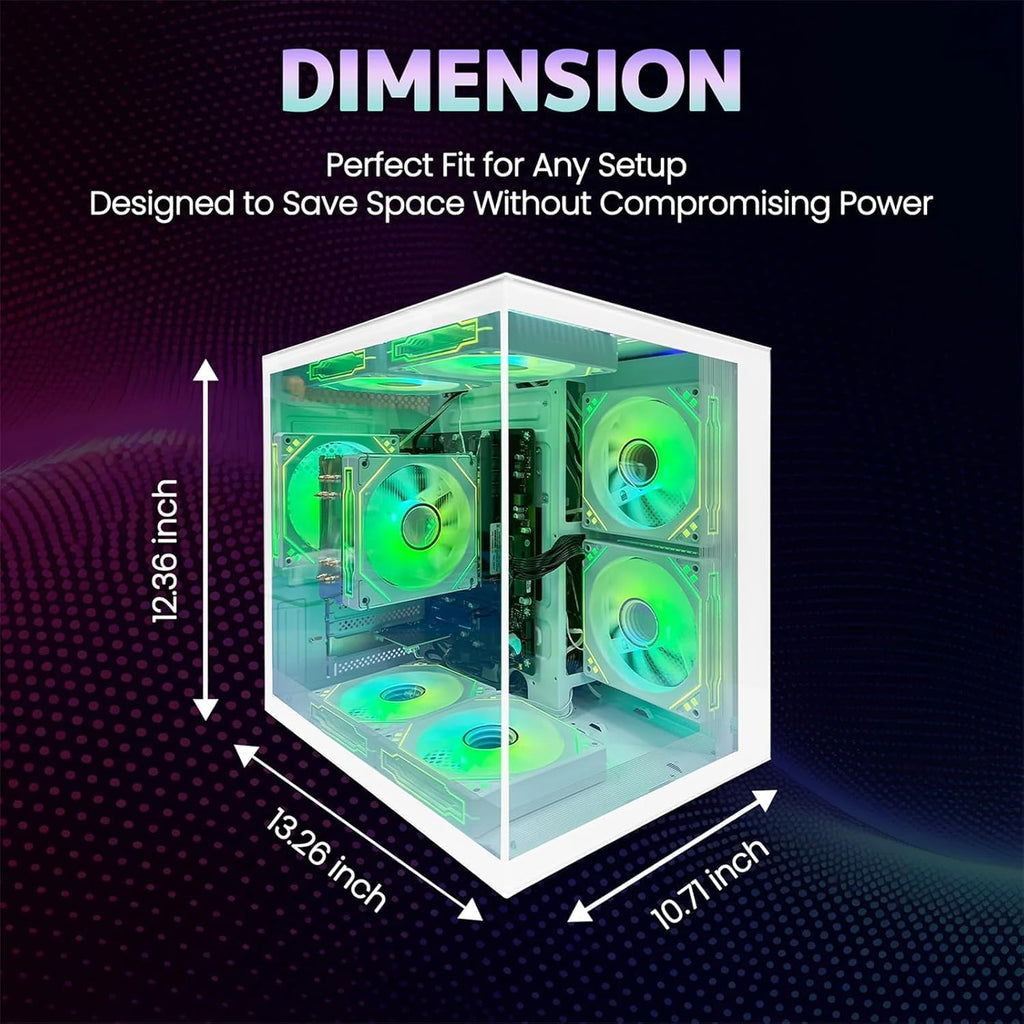 suevery Prebuilt Gaming PC |16G RAM | AMD Ryzen5 6Cores 3.6G Up to 4.1G | 512G SSD | RX560 4G | Wi-Fi 6 White Desktop Computer Gamer Home
