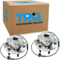 TRQ 2 Piece Front Wheel Bearing & Hub Assembly Set Compatible 15-20 Cadillac Escalade 4WD; 15-20 Cadillac Escalade ESV 4WD; 13-19 Cadillac XTS 6 Lug Wheels; 14-18 Chevrolet Silverado 1500 4WD