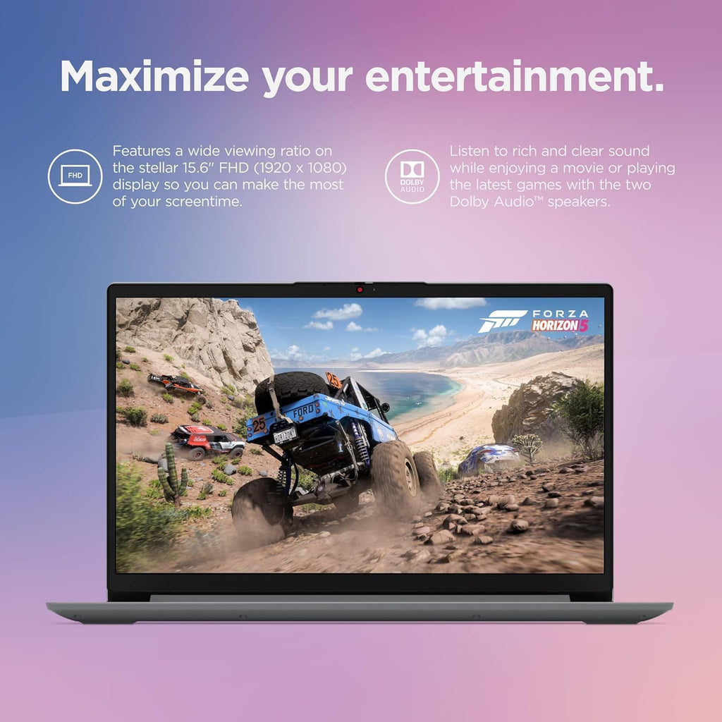 Lenovo IdeaPad 1 Student Laptop, Intel Dual Core Processor, 8GB RAM, 128GB SSD + 128GB eMMC, 15.6' FHD Display, 1 Year Office 365, Windows 11 Home, Wi-Fi 6, Webcam, Bluetooth, SD Card Reader, Grey