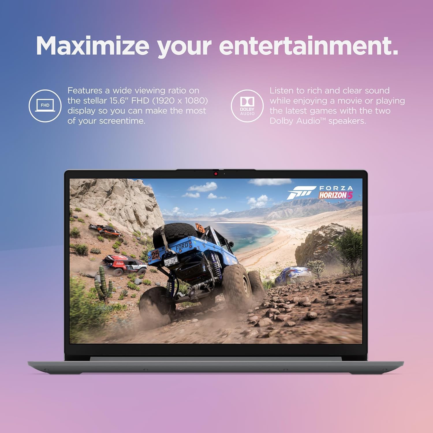 Lenovo IdeaPad 1 Student Laptop, Intel Dual Core Processor, 8GB RAM, 128GB SSD + 128GB eMMC, 15.6' FHD Display, 1 Year Office 365, Windows 11 Home, Wi-Fi 6, Webcam, Bluetooth, SD Card Reader, Grey