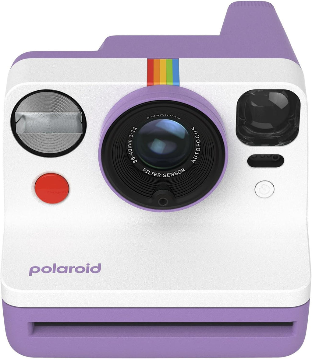 Polaroid Now Generation 3 Analog Instant Camera with Two-Lens Autofocus System (Purple) and Color Film Bundle (8 Photos)