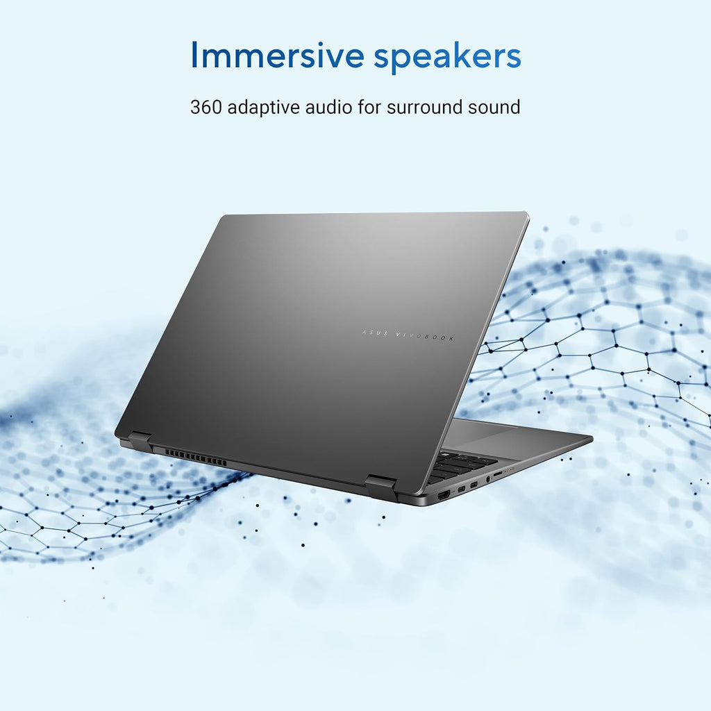 ASUS Vivobook 16 Flip Laptop, Copilot+ PC, 16' OLED 3K 120Hz Touch Display, Intel® Core™ Ultra 7 256V, Intel® Arc™ Graphics, 16GB Memory, 512GB SSD, Matte Gray, TP3607SA-DS74T