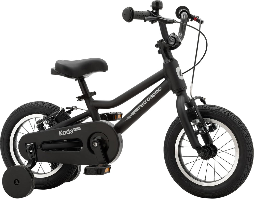 Retrospec Koda Plus Kids Bike for Boys & Girls Ages 2-3 Years - Children's Bicycle, Adjustable Seat & Handlebars, Removable Training Wheels, Front Hand Brakes, Rear Coaster Brake & Safety Bell