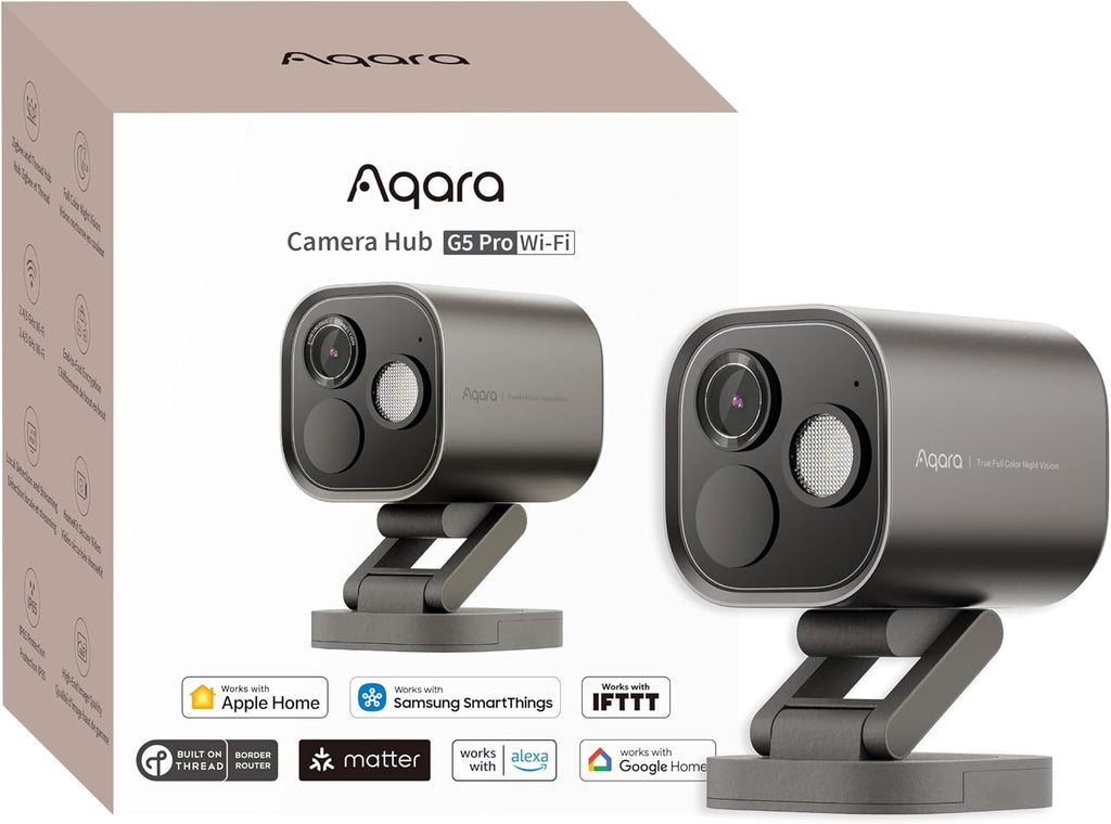 Aqara 4MP Camera Hub G5 Pro WiFi, True Color Night Vision Security Camera Outdoor, 2.4/5Ghz WiFi, HomeKit Secure Video, Thread Border Router, Local Detection, Thread/Zigbee, Supports Alexa,Google Home