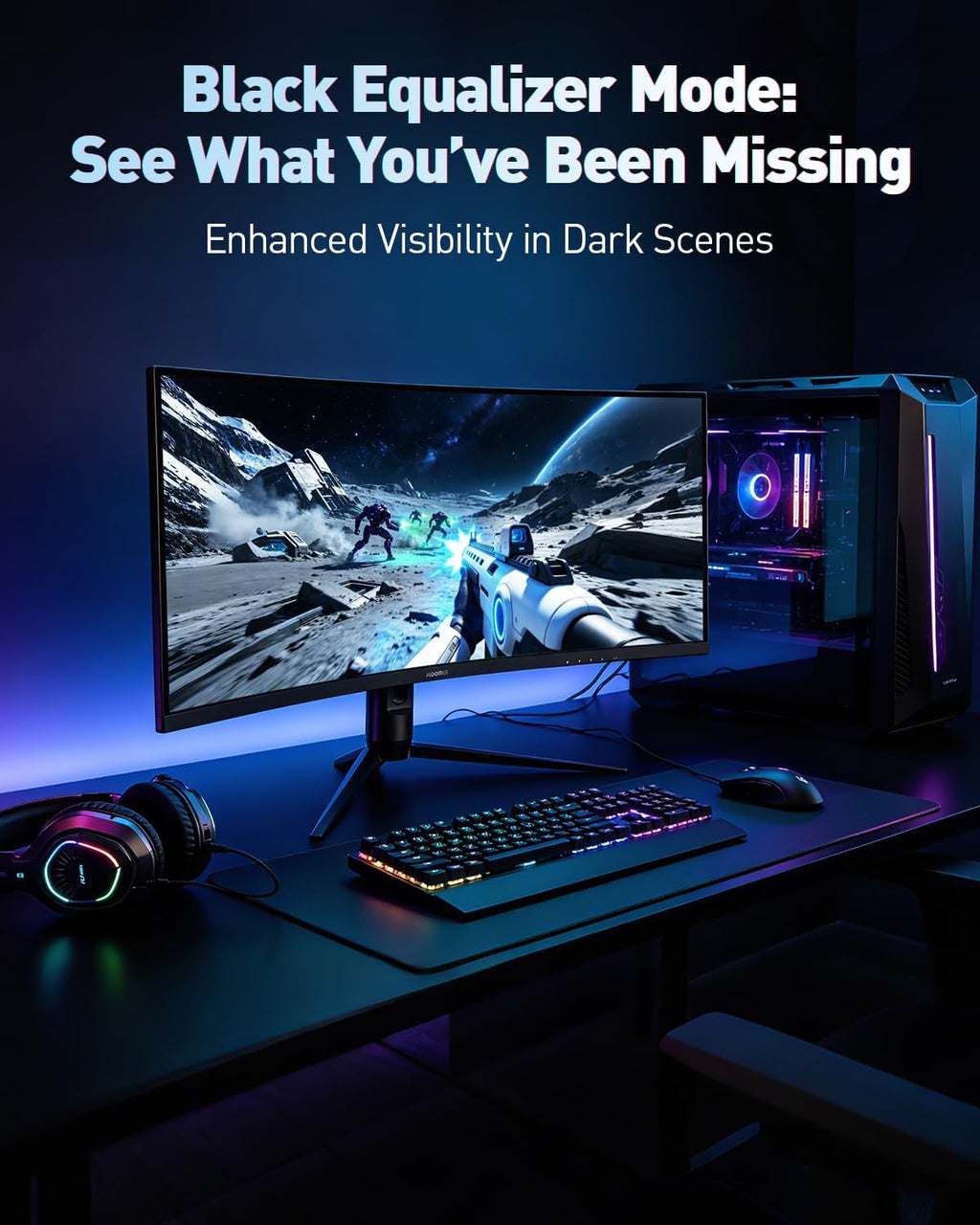 KOORUI 34' Ultrawide Curved Gaming Monitor, 240Hz, WQHD 3440×1440, 1500R Immersive Display, Adaptive Sync, 1ms, DIC-P3 98%, HDR400, HDMI 2.1/DP 1.4, VESA, for PC Gaming, Work & Play
