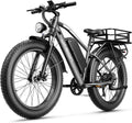 Jasion EB5 MAX Electric Bike for Adults with 2000W Peak Motor, 48V 15Ah (720Wh) Battery Electric Mountain Bike, 26'' x 4'' Fat Tire Ebike, 28+MPH Speed, Cruise Control, with Fenders, Rear Rack