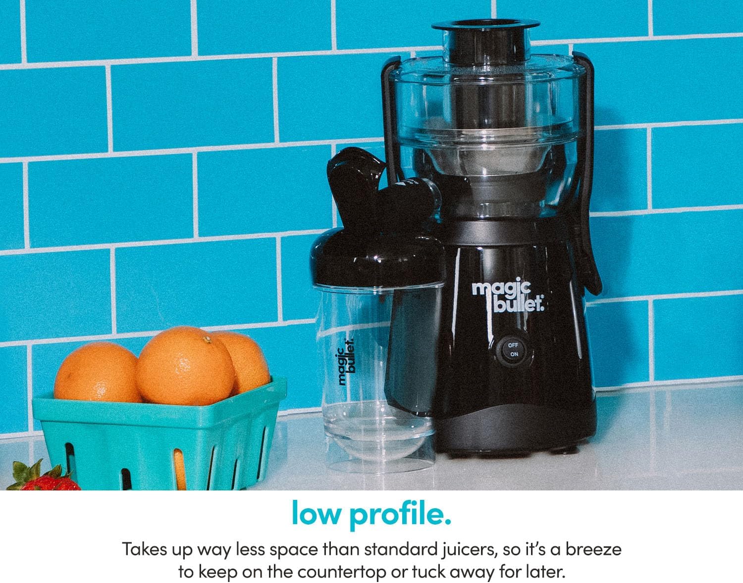 Magic Bullet® Mini Juicer,Countertop Space-Saving,2' Feed Chute for Fruits and Vegetables,400W,16oz Cup,Compact Design,Black,MBJ50100AK,(Pack of 2)