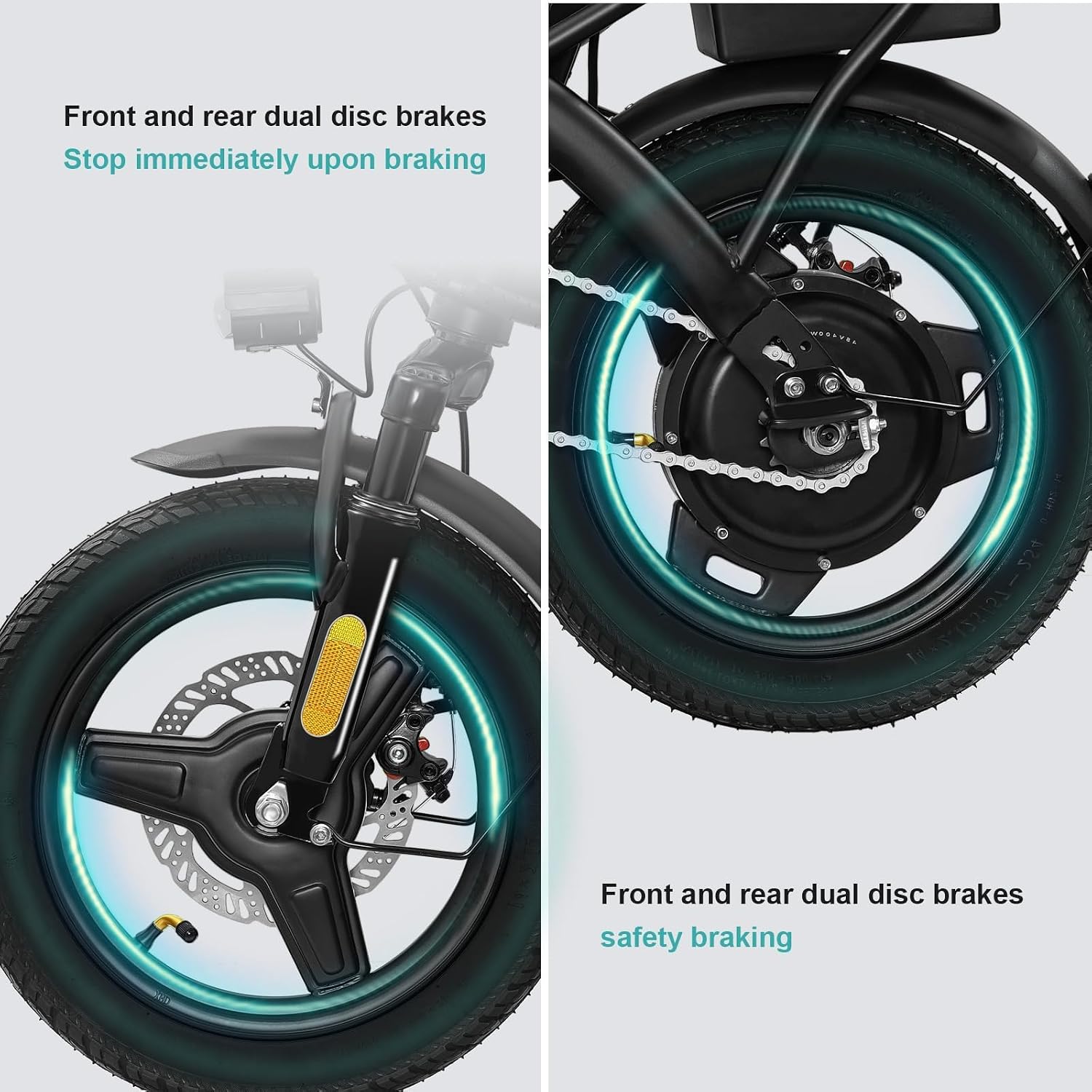 Electric Bike for Adults and Teens, 560W Motor 24MPH Compact Commuter Ebike, 32 Miles Range, 48V 10Ah Battery, 3 Shock Absorbers, 14' Mini Foldable Electric Bicycles with Basket, UL 2849 Certified
