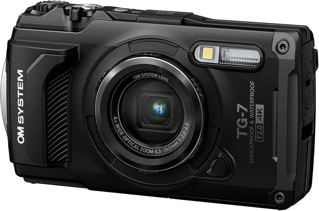 OM SYSTEM Olympus Tough TG-7 Black Underwater Camera, Waterproof, Freeze Proof, High Resolution Bright, 4K Video 44x Macro Shooting (Successor Olympus TG-6)