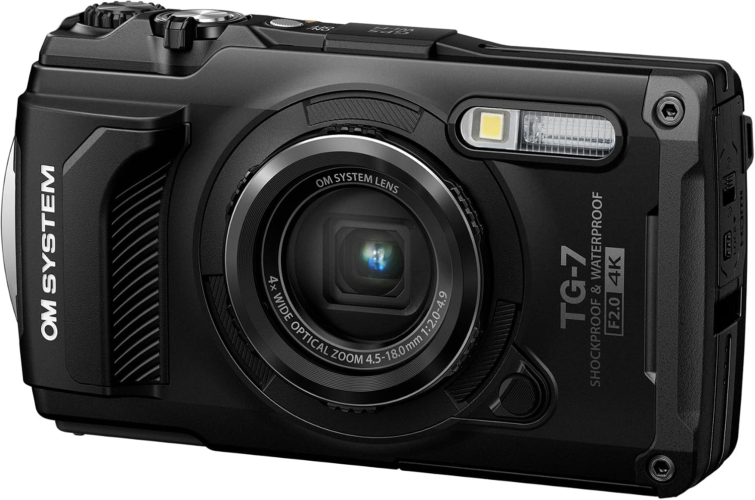 OM SYSTEM Olympus Tough TG-7 Black Underwater Camera, Waterproof, Freeze Proof, High Resolution Bright, 4K Video 44x Macro Shooting (Successor Olympus TG-6)