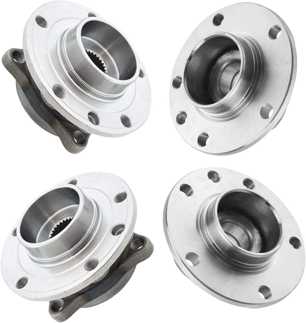 TRQ 2 Piece Front Rear Wheel Bearing & Hub Assembly Set Compatible with 2013-2016 Dodge Dart