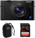 Sony Cyber-Shot RX100 VII Premium Compact Camera 1.0-Type Stacked CMOS Sensor and ZEISS 24-200mm Zoom Lens, Bundle with 64GB SD Card, Camera Bag, Sony 1-Year Limited Warranty