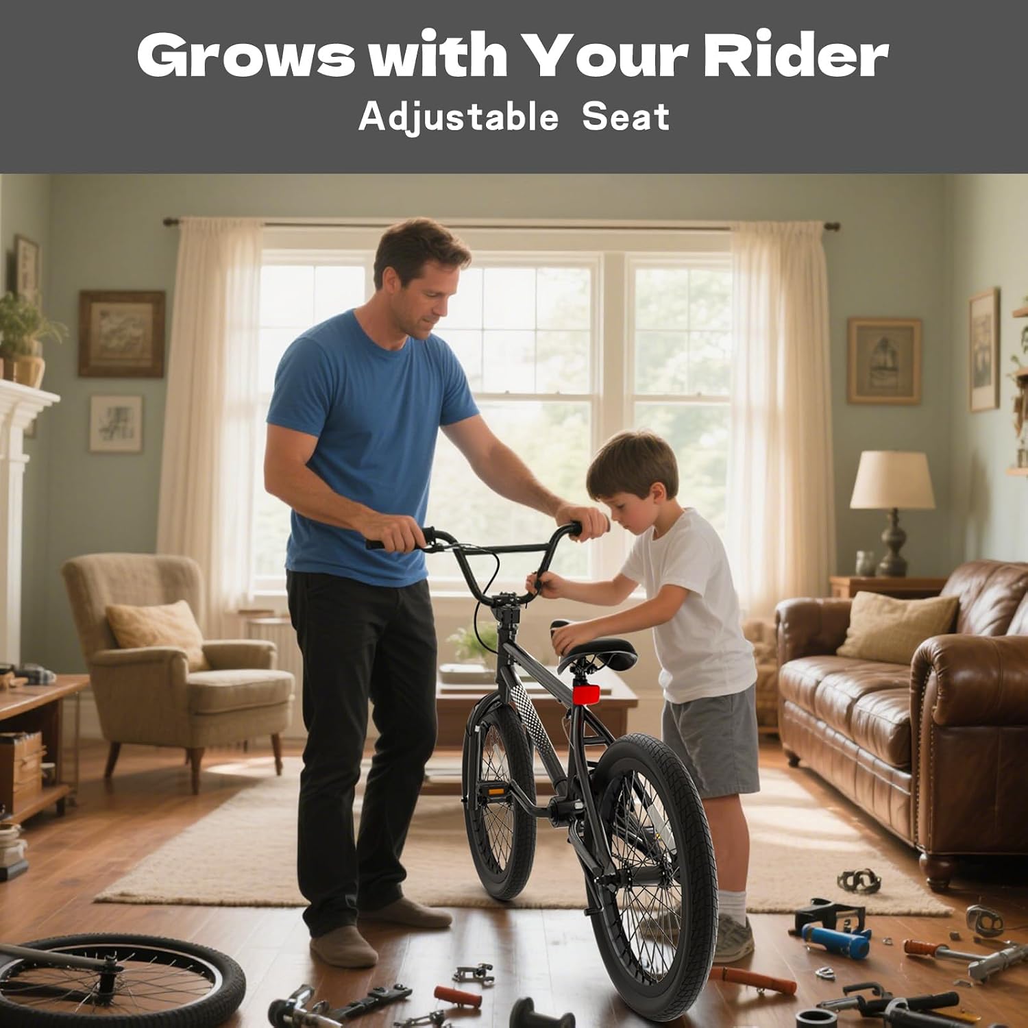 KORIMEFA Freestyle BMX Bike 18 20 inch Kids Boys Trick Bicycle for 7-12 Years Old, Hi-Ten Steel Frame, Beginner-Level to Advanced Riders