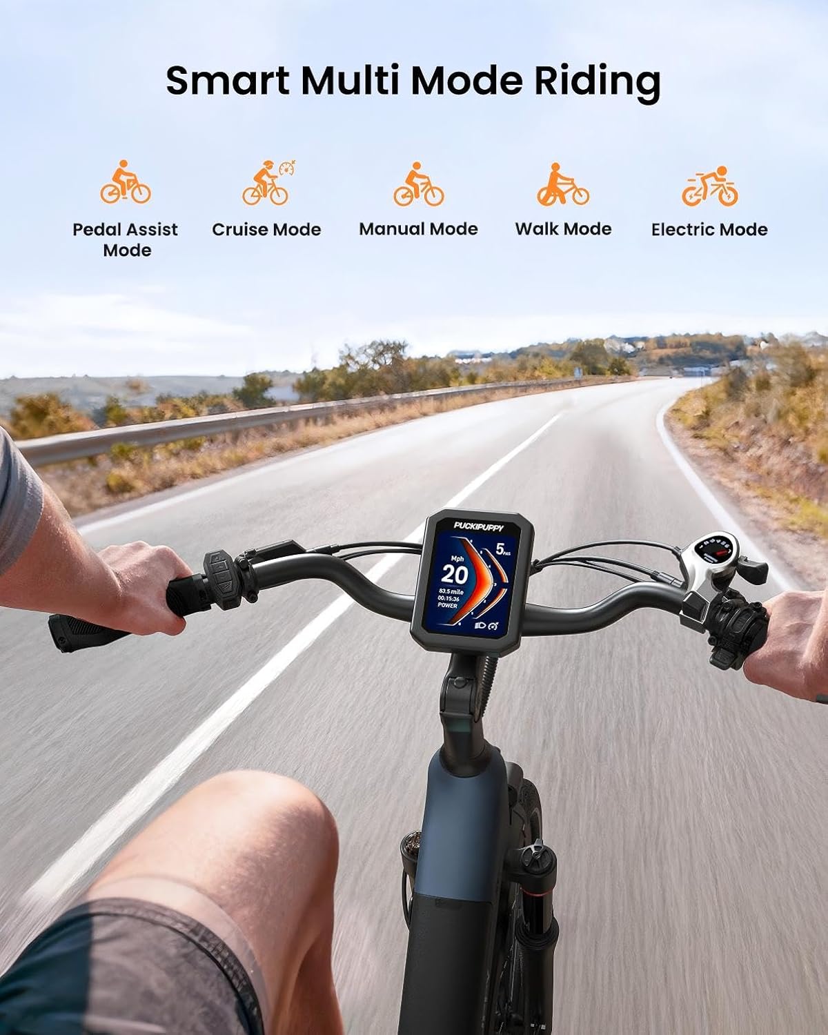 PUCKIPUPPY Parcel+Battery, Electric Bike for Adults 960W, 80Miles 28MPH Commuting Adult Electric Bicycles, 48V15AH Removable Battery Electric Mountain Bike, 7-Speed & LCD Display