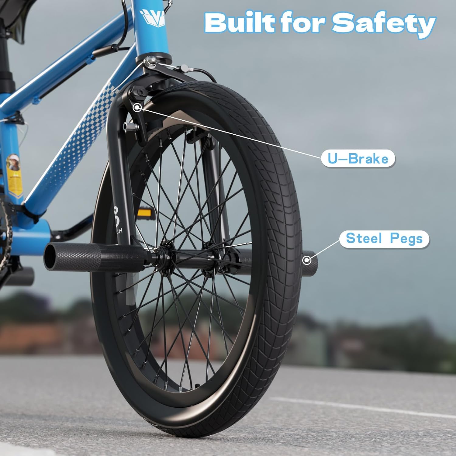 KORIMEFA Freestyle BMX Bike 18 20 inch Kids Boys Trick Bicycle for 7-12 Years Old, Hi-Ten Steel Frame, Beginner-Level to Advanced Riders