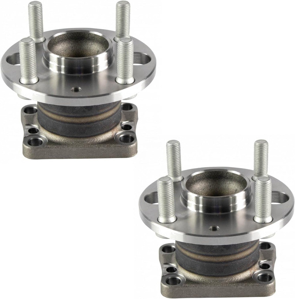 TRQ Rear Left and Right Wheel Bearing and Hub Assembly Set 2 Piece Compatible with 2011-2014 Mazda 2